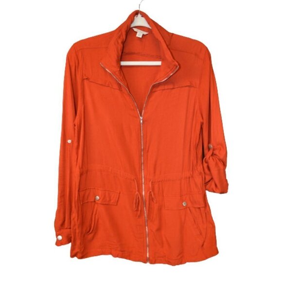 C Est 1946 Rust Front Zipper Drawstring Jacket M - Picture 1 of 3